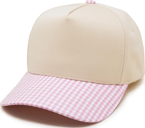 Vista 11 de Funky Junque - Sombreros Snapback de Lona Vintage de Dos Tonos Rayas a rayas - Rojo/Beige