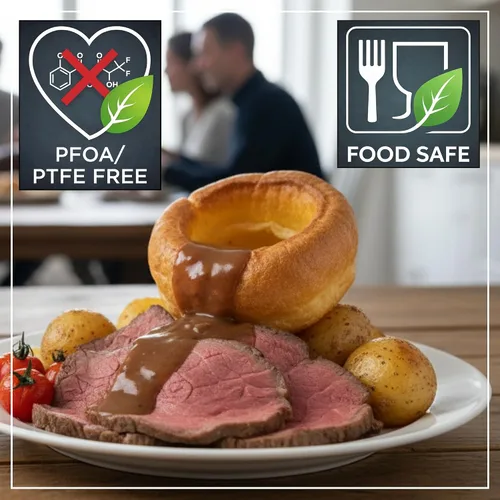 Vista 5 de Wrenbury Sartén grande Yorkshire para pudín resistente, antiadherente, deslizamiento perfecto para pudines de fácil liberación de 4 pulgadas
