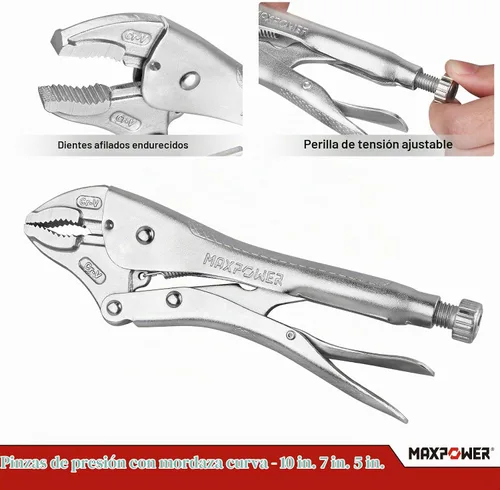 Vista 3 de MAXPOWER Juego de alicates de bloqueo de 5 piezas con bolsa de kit