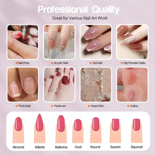 Vista 3 de Kit profesional de manicura y pedicura, juego de limas eléctricas inalámbricas, herramientas recargables para pedicura de uñas para pies, 5