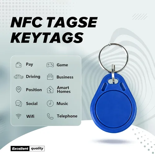 Vista 2 de Desfire EV3 2K Tag NFC Fob RFID Tag 13.56MHz para control de acceso (5 piezas)