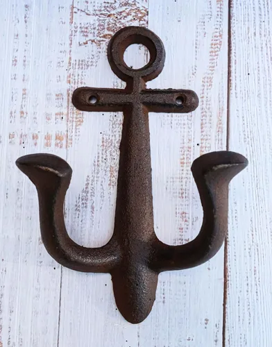 Vista 7 de Ebros Gift Anclaje de hierro fundido de 8.25 pulgadas de alto, clásico, rústico, vintage, marítimo, marinero, náutico, océano, barco, anclaje, 2
