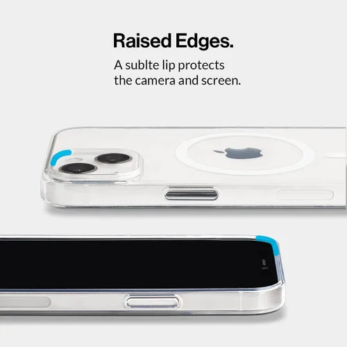 Vista 7 de totallee Funda transparente para iPhone 15 Plus con agarre extra, delgada y magnética para iPhone 15 Plus con imanes integrados (agarre transparente)