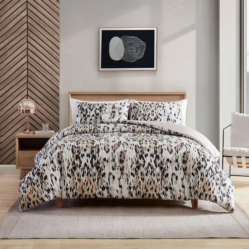 Vista 12 de Kenneth Cole New York - Juego de funda de edredón tamaño King, ropa de cama reversible de algodón con fundas a juego, decoración moderna del hogar
