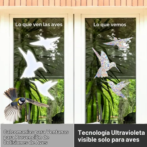 Vista 2 de Calcomanías de ventana para prevenir golpes de pájaros, 24 piezas de calcomanías adhesivas para ventana para prevención de golpes (pájaros)