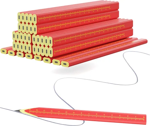 Vista 10 de KR. LIF 110 lápices de carpintero de construcción, lápiz de marcado de carpintero para carpintería, herramienta de marcado de hormigón, lápices
