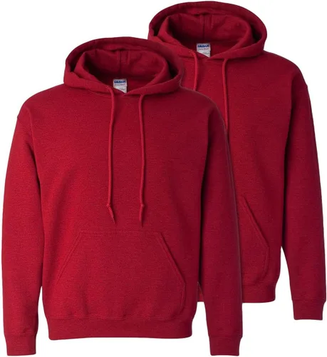Vista 35 de Gildan - Sudadera con capucha para hombre, mezcla pesada, cordón de ajuste, Rosa de seguridad