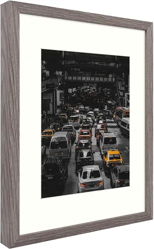 Vista 5 de Golden State Art, Marco de fotos de 11 x 14 pulgadas, para pared, fotos y pósteres de 8 x 10, pintura/impresión, bodas, paisajes (gris, paquete de 2)
