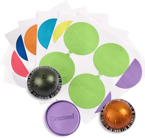 Vista 10 de Grasseed Kit de cápsulas reutilizables VertuoLine para cápsulas Nespresso con 100 tapas de sellos de papel de aluminio, cápsulas de café recargables