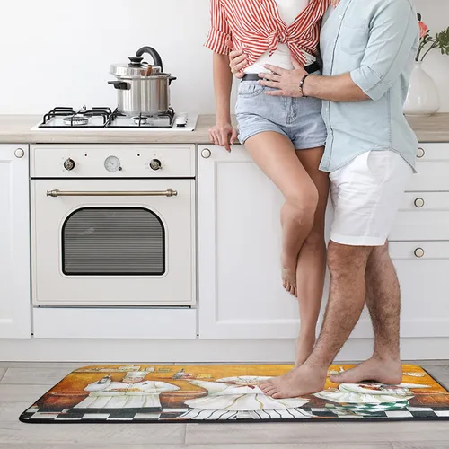 Vista 3 de Fat Chef - Alfombras y tapetes de cocina antideslizantes, lavables, acolchados, antifatiga para fregadero y baño, tapete de 39 x 20 pulgadas