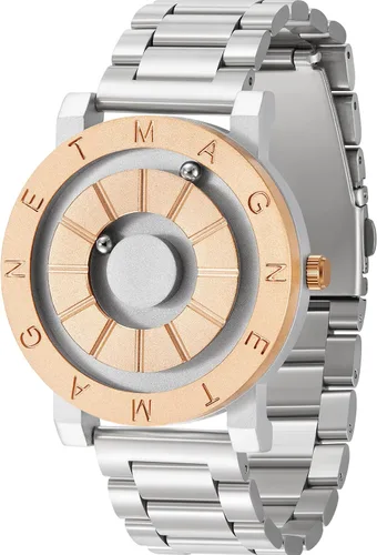 Vista 9 de Reloj analógico magnético para hombre, reloj de pulsera de vestir de moda con correa de silicona, reloj impermeable 3ATM - Relojes elegantes