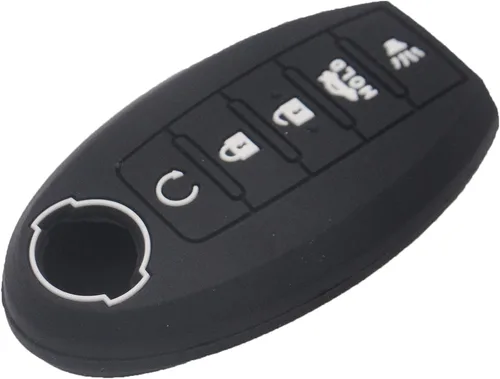 Vista 2 de LemSa Funda protectora de silicona para llavero de 5 botones, para Nissan Rogue Maxima Altima Sedan Pathfinder Armada Murano 2016 2017 2018 2019
