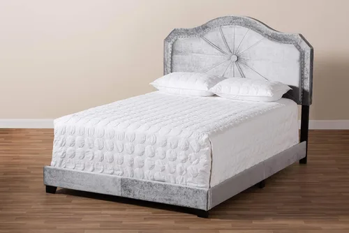 Vista 7 de Baxton Studio Camas (se requiere somier), Queen, gris