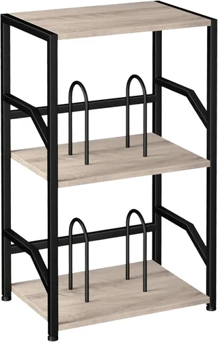 Vista 9 de LOAKEKEL HETCD020BK-1 - Soporte para tocadiscos, gran almacenamiento de discos de vinilo hasta 200 álbumes, mesa auxiliar de 3 niveles