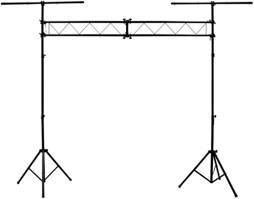 Vista 2 de ASC Pro Audio DJ soporte de luz móvil de 10 pies, sistema de luz entramado portable con barra T