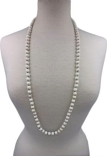 Vista 2 de MGR MY GEMS ROCK! Collar de cadena larga con cuentas de infinito y piedra semipreciosa genuina pulida de 36 pulgadas y 0.315 in., sin metal