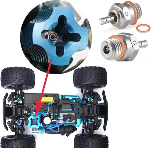 Vista 2 de N3 - Bujía incandescente caliente para motores RC Nitro Motores Car Truck Buggy Pack de 5, bujías para Traxas T-maxx Kyosho HSP1 HPI Redcat