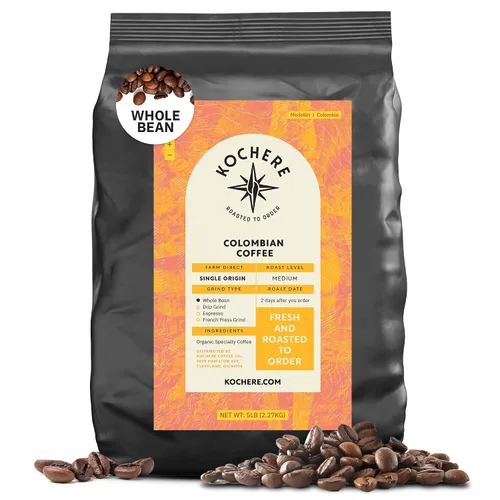 Vista 8 de Café molido colombiano Medellín, granos de café tostado medio de origen único, recién tostado a pedido, café molido orgánico, grado especial