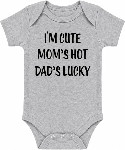 Vista 11 de CBTwear I'm Cute Mom's Hot Dad's Lucky Funny Baby Body Negro