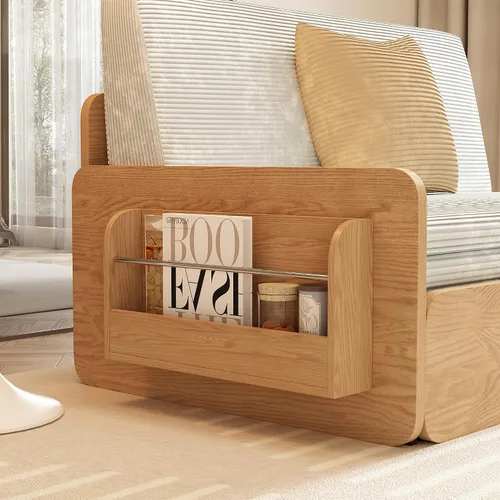 Vista 8 de Lartis Sofá cama tapizado, sofá cama multifuncional, funda de tela extraíble