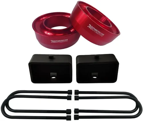 Vista 8 de Compatible con Ram 2500 3500 2003-2011 Kit de elevación completa 2WD 2.5 pulgadas Billet Espaciadores de resorte delantero + Bloques traseros de 1.5