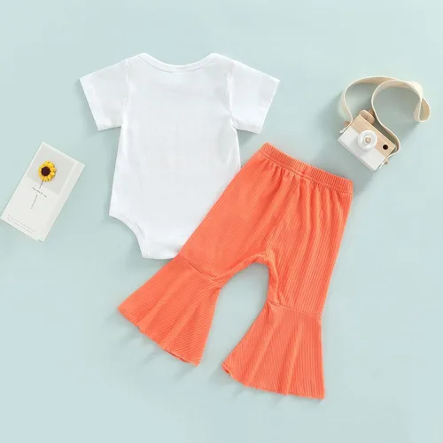 Vista 3 de Conjunto de ropa para bebé y niña, ajuste cómodo, material suave, diseño elegante para 3-24 meses