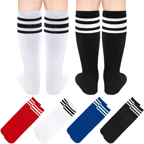 Vista 5 de 4 pares de calcetines de fútbol para niños pequeños, calcetines de fútbol para niñas, calcetines de fútbol para niños pequeños, calcetines de tubo