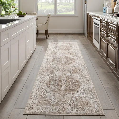 Vista 19 de jinchan Alfombra floral primaveral de 2 x 3 pies para entrada, alfombra desgastada lavable, de pelo corto, suave, pequeña, antideslizante, tapete