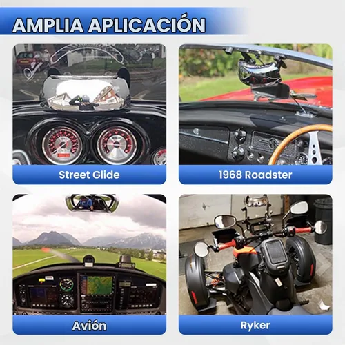 Vista 6 de GUAIMI Espejos de motocicleta de 180 grados, gran angular de seguridad, espejo retrovisor de punto ciego para motocicleta, ATV/UTV, scooters