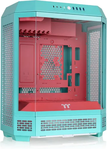 Vista 11 de Thermaltake Carcasa ATX Tower 600 negra de media torre; 3 paneles de vidrio templado; soporte de placa base de conector oculto; ranuras PCI-e