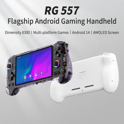 Vista 3 de GiipGoop RG557 Retro Handheld Game Console RG557 Android Handheld Console RG557 Retro Emulator, 5.48" AMOLED, Dimensity 8300, Android 14, WiFi 6E &
