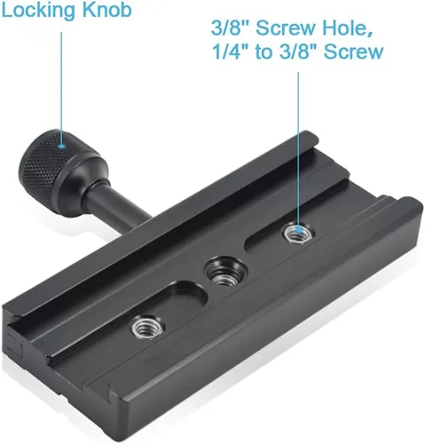 Vista 5 de fotoconic Adaptador de abrazadera de placa de arrendamiento rápido de tornillo de 4.724 in de 1/4 de pulgada con tornillos de 1/4-3/8 pulgadas