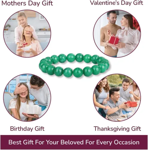 Vista 142 de Crystal Vibe Pulseras de cuentas de 0.315 in para mujeres y hombres, pulseras de cristal con piedras preciosas naturales, tamaño elástico ajustable