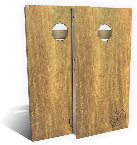 Vista 6 de Slick Woody's Professional-Grade Cornhole Boards - 4'x2' Solid Wood Regulation Woodgrain Bean Bag Toss Game with 8 Resin Filled Bags Madera de musgo