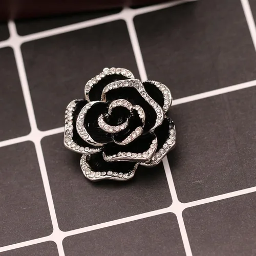 Vista 5 de Broche esmaltado de perlas de camelia para mujer, joyería de moda
