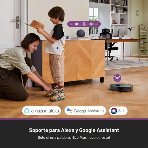 Vista 9 de Eureka Aspiradora robot E20 con estación de vaciado automático sin bolsa, combo robótico de aspiradora y trapeador, capacidad de 45 días, succión