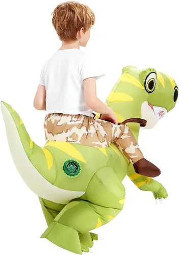 Vista 5 de GOOSH Inflatable Dinosaur Costume Kids Halloween Blow up Costume for Boy Girl Funny Riding Dinosaur Costume for Party Cosplay