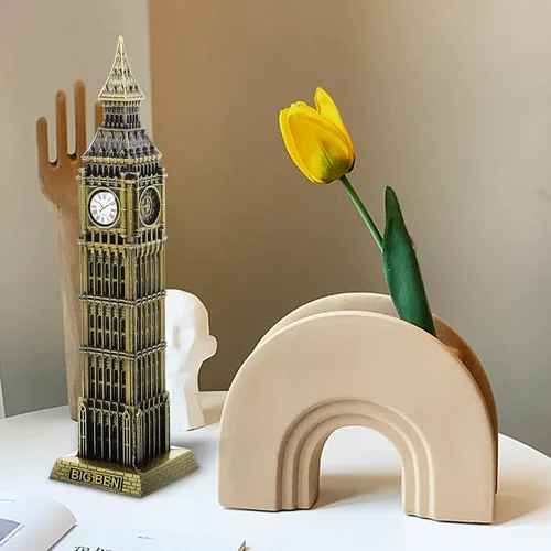 Vista 2 de SEWACC London Big Metal Building Model Estatua arquitectónica decorativa para decoración del hogar, artesanía fina, diseño elegante, bodas, reuniones