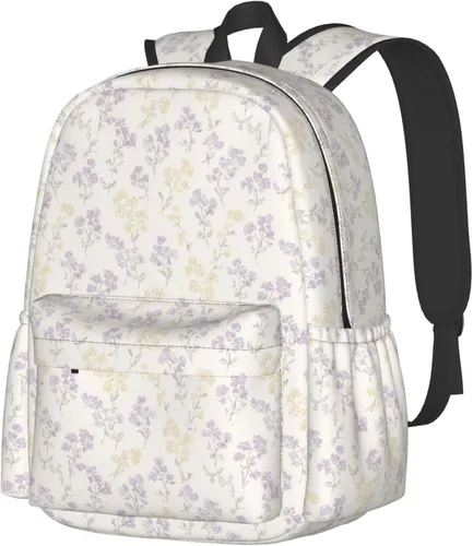 Vista 17 de SUPLUCHOM Mochila escolar vintage con hojas mágicas de hongos y bosques, mochila casual para hombres y mujeres, bolsa de poliéster para laptop