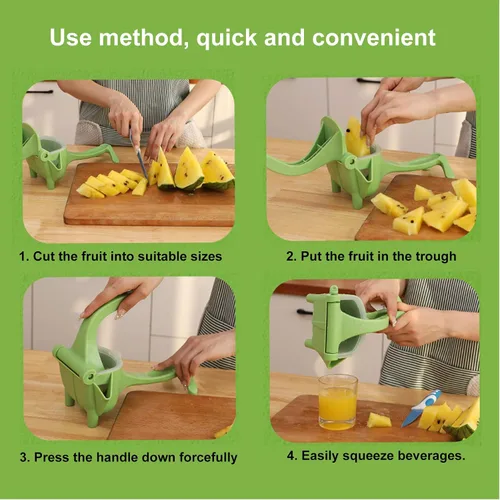 Vista 6 de Exprimidor manual de exprimidor, exprimidor de frutas cítricas de mano para limones, manzanas, limón, sandías, verde