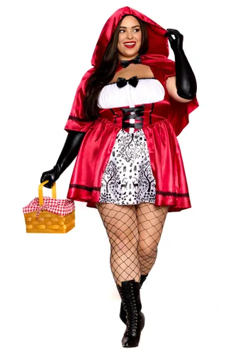 Vista 2 de Disfraz Gótico Caperucita Roja para Mujer Talla Plus Multicolor