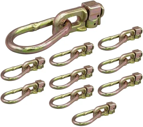 Vista 10 de Mytee Products Paquete de 4 accesorios de riel en L de doble perno prisionero con eslabones de pera para rieles de riel en L, accesorios de amarre