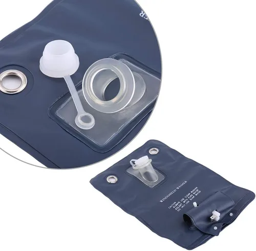Vista 4 de Aramox Bomba de lavado de parabrisas, kit universal de bolsa de bomba de limpiaparabrisas de 12 V con interruptor de botón de chorro para autos