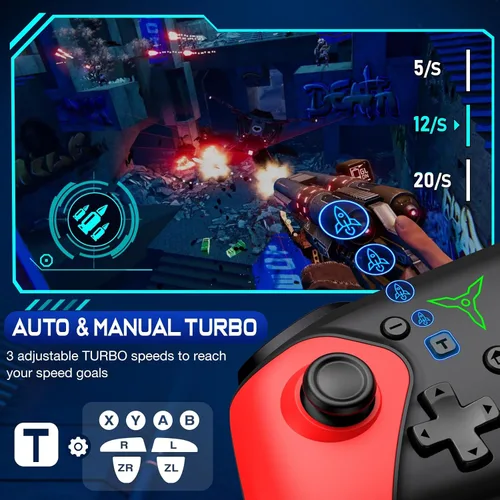 Vista 4 de Wireless Switch Controller for Switch/Lite/OLED/Swicth 2 Controller, Switch Controller Joysticks Work with iOS/Android/PC-Switch 2 Pro TURBO