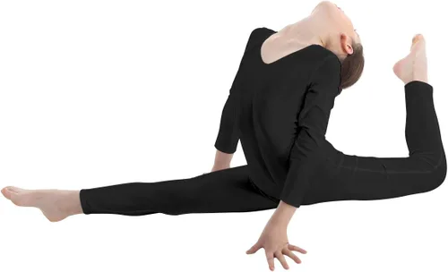 Vista 4 de Body de manga larga para niñas grandes, para gimnasia, danza, deportes, leotardo