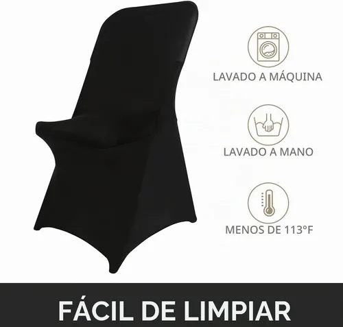 Vista 2 de Funda de silla Peomeise plegable, de elastano elástico para bodas, fiestas, banquetes, eventos