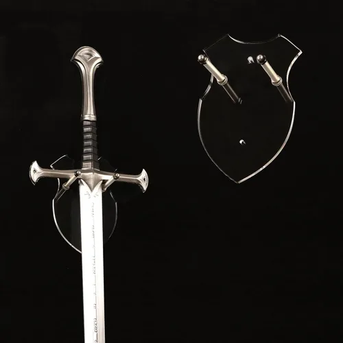 Vista 10 de WANLIAN Soporte de pared para espada, soporte de espada, gancho de pared, soporte de pared para espada, daga, hacha, keyblade sin pantalla vertical