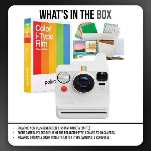 Vista 7 de Polaroid Now Plus Gen 3 Instant Bundle Plus Color I Type (blanco, 3 artículos) Two-Lens Autofocus for Sharper Images, App-Connected Creative