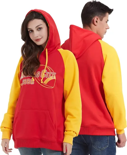 Vista 7 de RZUO Sudadera con capucha suave para hombre con bordado de fútbol clásico de la ciudad
