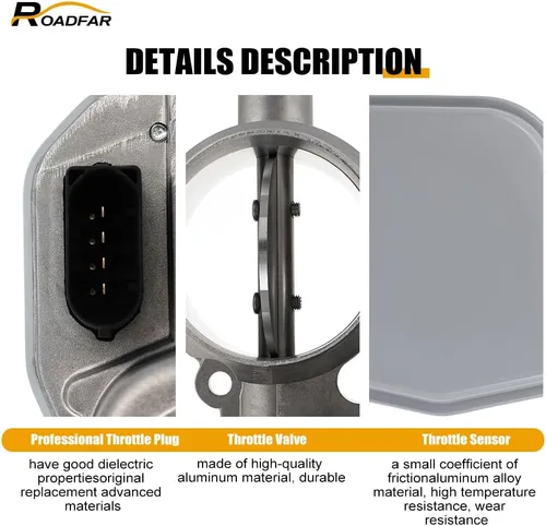 Vista 2 de ROADFAR Cuerpo del acelerador eléctrico 11717804384 11717791481 para 2009-2011 para BMW 335d 2009-2013 para BMW X5 Automotive Cuerpo